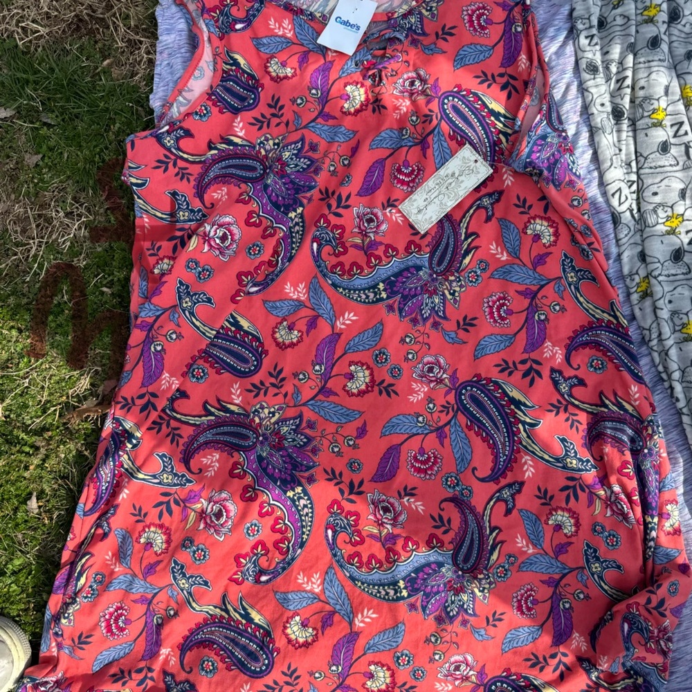 Coral Paisley Sleeveless Dress
